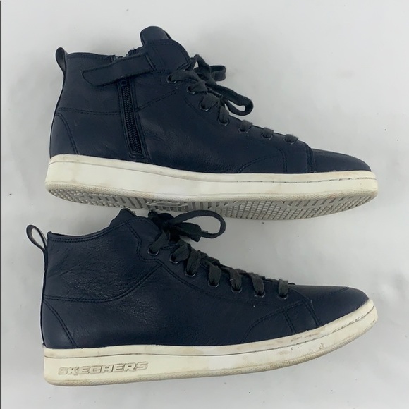 Skechers Women's Midtown Sneaker 730 Navy Leather - Picture 6 of 8